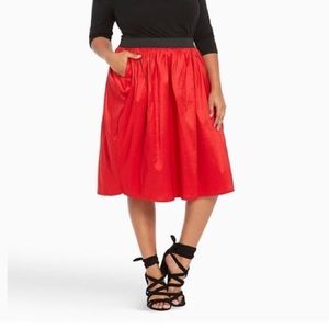 Torrid Red A-Line Midi Skirt